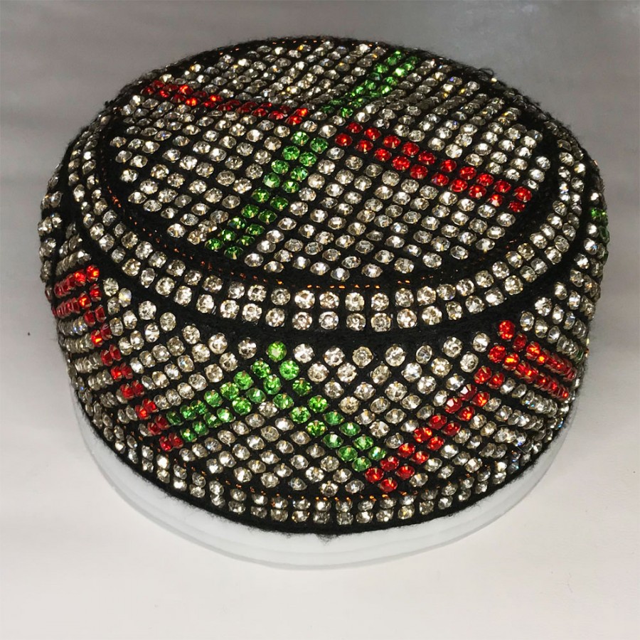 Multi Color Round Full Sindhi Nagina / Zircon Cap or Topi MKC-940